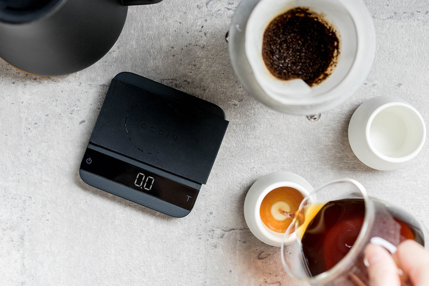 Coffee Scale with Timer Pour Over Coffee Scale Espresso Scale Jewelry Scale  with Timer for Kitchen Gifts - Black 